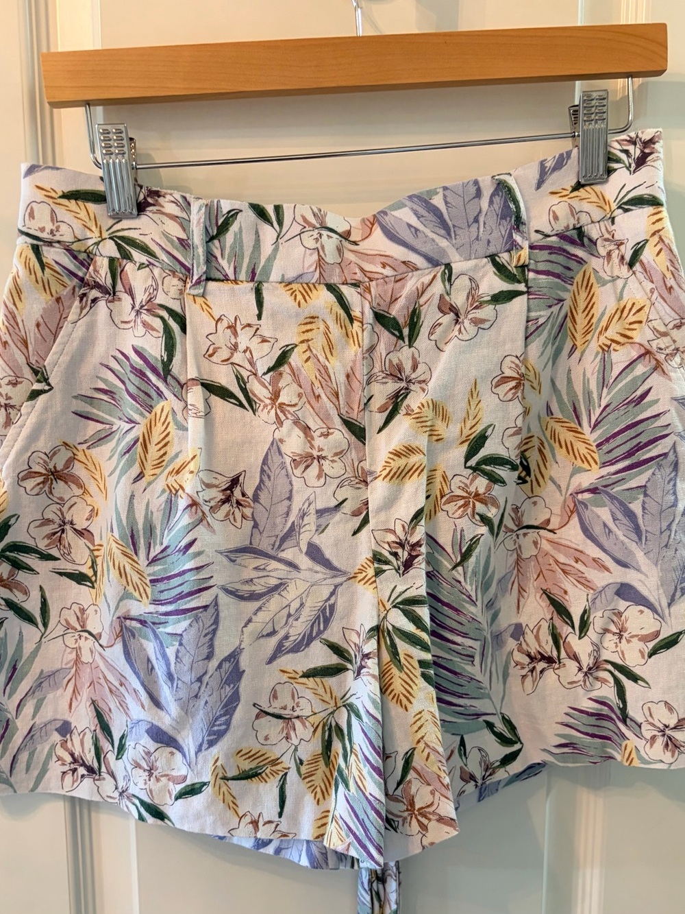 Dalia Pastel Floral High-Waist Shorts